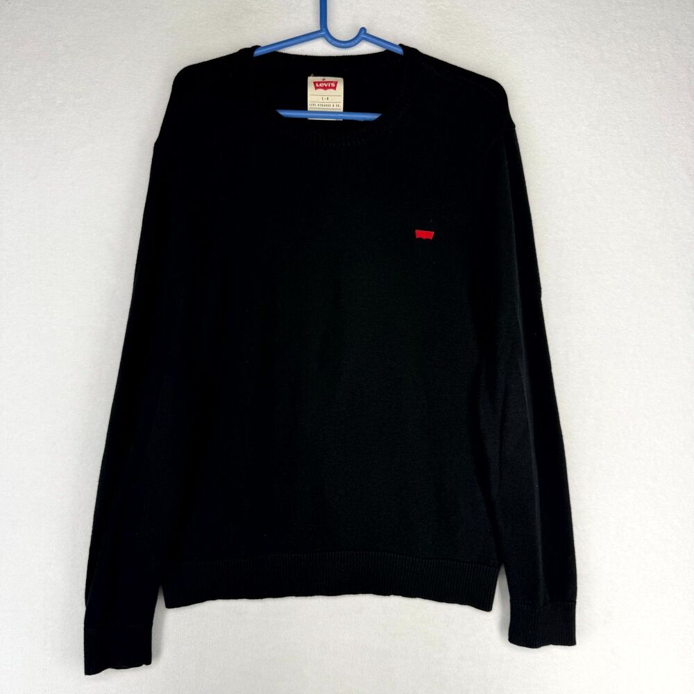 Levi's Mens Black Wool Blend Crew Neck Sweater Size L